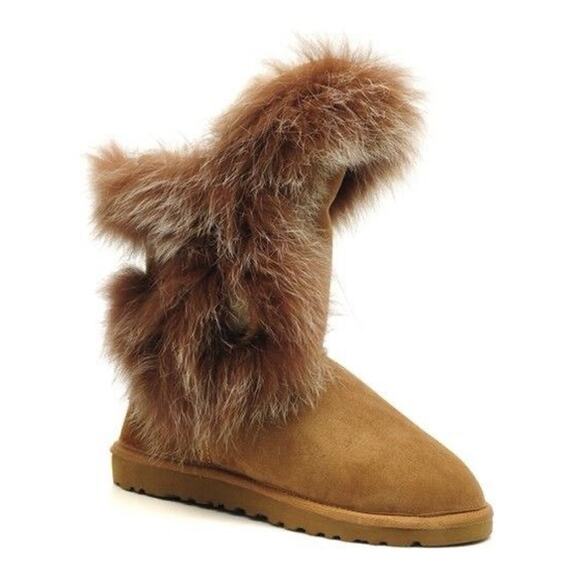 UGG 8 Australia Nordic Angel Boot Fur Chestnut ONE LEFT BOOT APUTEE REPLACEMENT - Picture 1 of 13